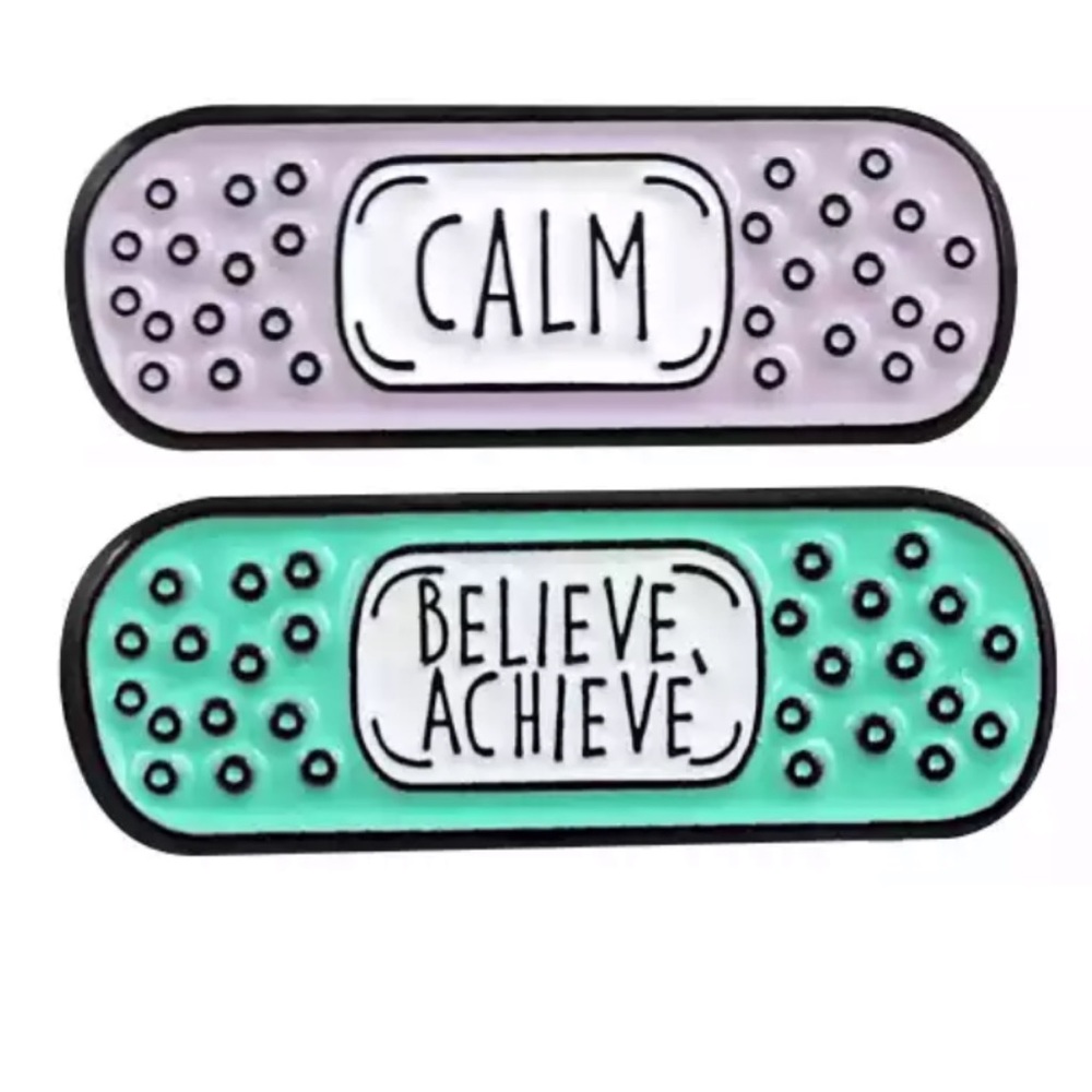 1 LEFT‼️ 2pcs Mental Health Self Care Bandaid Enamel Pins Set - Picture 10 of 12